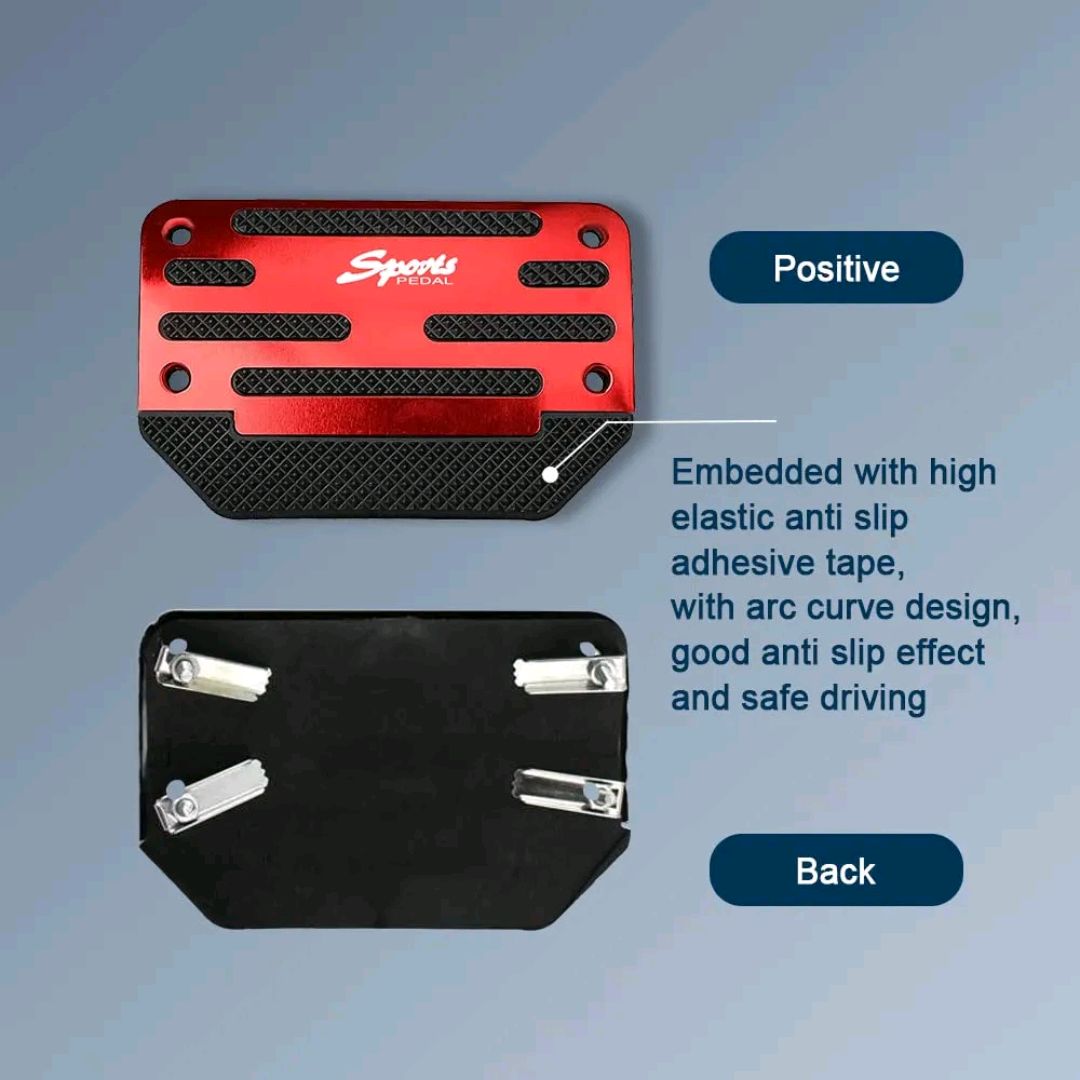 Picture of 2PCS Car Non-Slip Aluminum Alloy Pedal Pads, Nonslip Car Pedal Pads, Non-Slip Foot Pedal Covers Set, Accelerator Pedal Pad Cover Interior Decoration Accessories Universal for Car, SUV (Red)