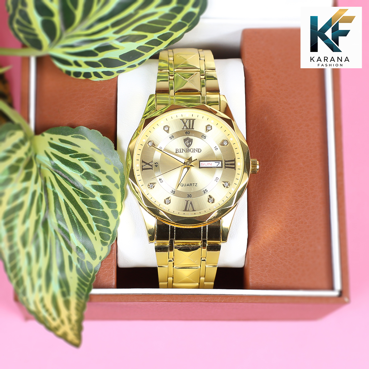 Picture of POEDAGAR / BINBOND Quartz Stainless Steel chain analogue date and day dial Watch For Men