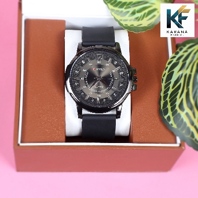 Picture of Curren 8123 business men's quartz analog watch with free black watch (Free watch box) 