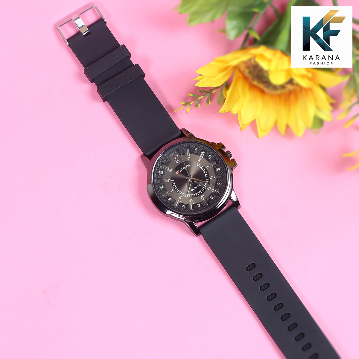 Picture of Curren 8123 business men's quartz analog watch with free black watch (Free watch box) 