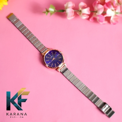 Picture of Curren Fashionable white & pink dial Luxury 
Quartz premium steel chain Watch for women