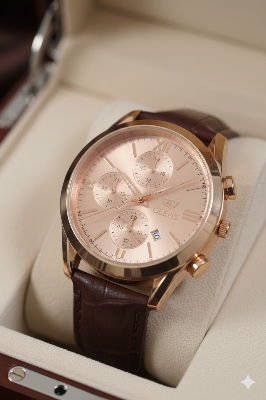 Picture of Olves fashionable PU leather Date display analog wrist watch for men