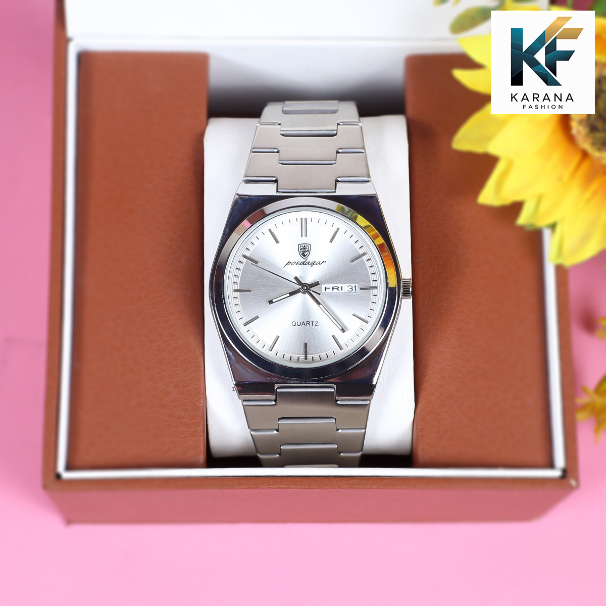 Picture of POEDAGAR 930 Business Luminous analogue with date and day dial Stainless Steel Quartz Men’s Watch