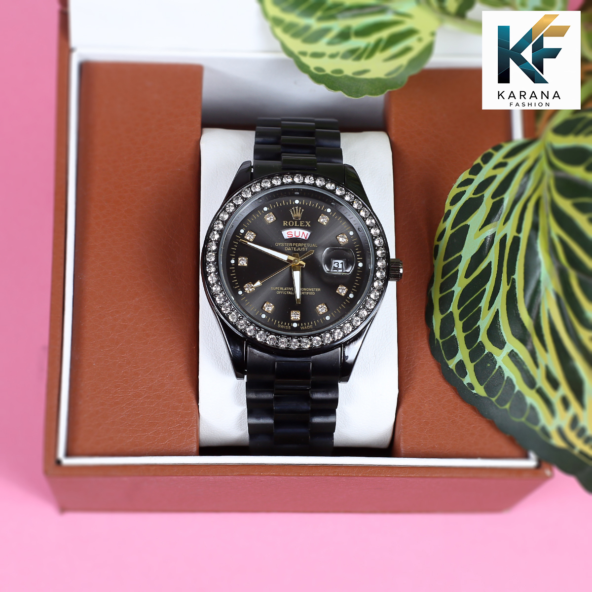 Picture of Rolexs stainless steel chain date & day analogue dial premium watch for men