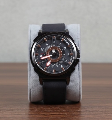 Picture of Signature Trendy analogue dial with a brown leather star watch for men  