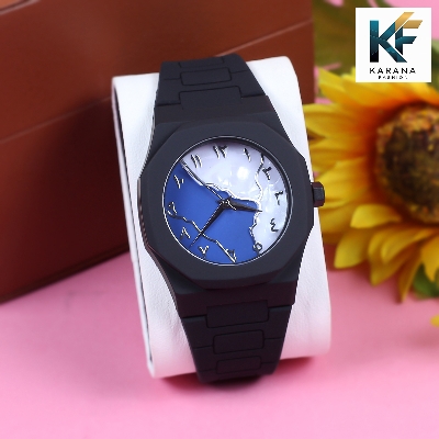 Picture of The Arabic aura dial analogue Mate black Silicon bell watch for men (free watch box)