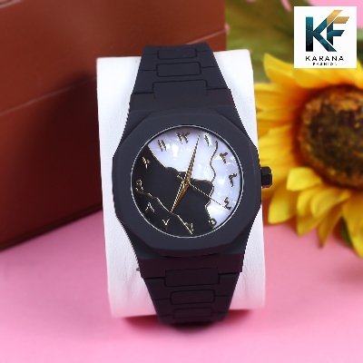 Picture of The Arabic aura dial analogue Mate black Silicon bell watch for men (free watch box)