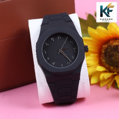 Picture of The Arabic aura dial analogue Mate black Silicon bell watch for men (free watch box)