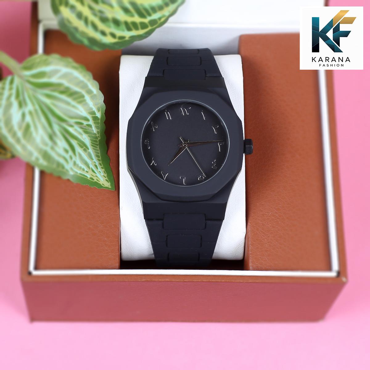 Picture of The Arabic aura dial analogue Mate black Silicon bell watch for men (free watch box)