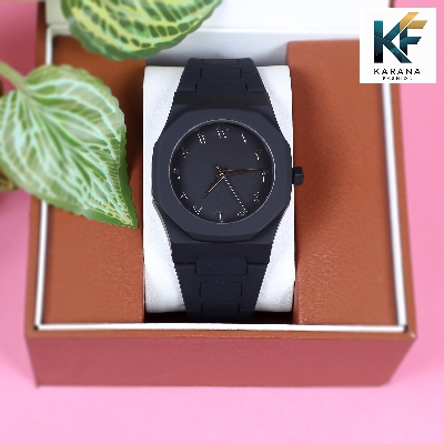 Picture of The Arabic aura dial analogue Mate black Silicon bell watch for men (free watch box)