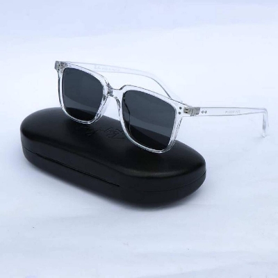 Picture of Black Lens White Frame Casual Sunglasses for Men - Sun Glass For Men