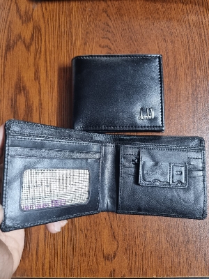 Picture of Short Leather Wallet Multi-pocket For Men Leather Money Bag( Black )