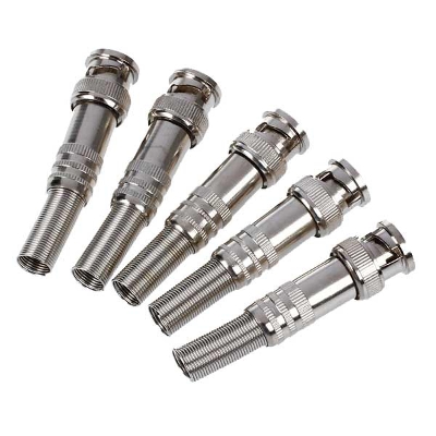 Picture of 5 pecs Solder Less Twist Spring BNC Connector Jack for Coaxial RG59 CCTV Camera( Silver )