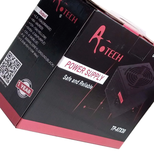 Picture of A.Tech TP-ATX30 200W ATX12V Power Supply with 120mm Fan, Single Rail, and 1 Year Warranty