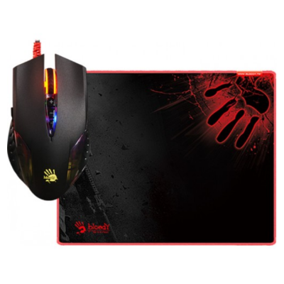 Picture of A4Tech Q5081S USB Neon X Glide Q50 Wired Gaming Mouse & S81 Mouse Pad( Black )