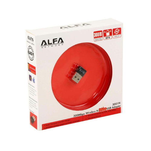 Picture of Alfa 3001N 300 Mbps WiFi Pico USB Adapter( Black )