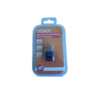 Picture of ALFA SW 01 Premium 300 Mbps WiFi BT 5.4 USB Adapter( Black )