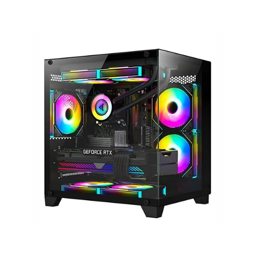 Picture of Aptech CS40 With 3 ARGB Fans Desktop Gaming Black Casing( Black )