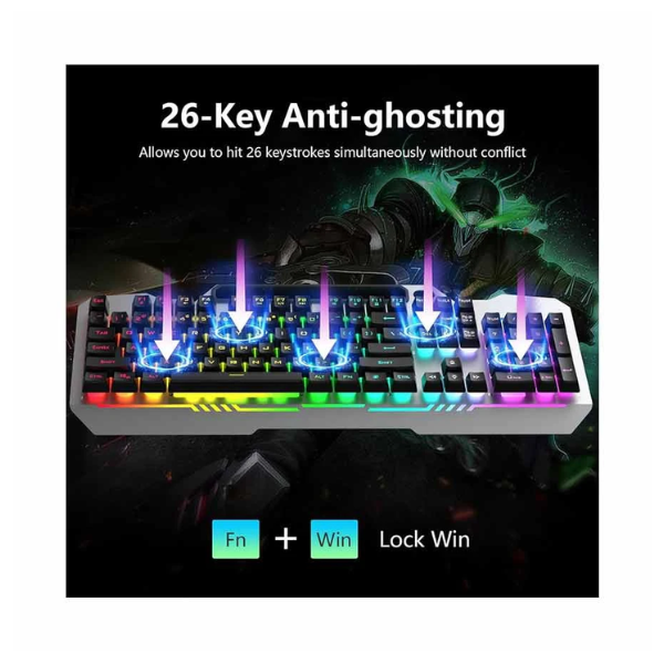 Picture of Aula T102 Rainbow Backlight Black Wired Keyboard & Mouse Combo( Black )