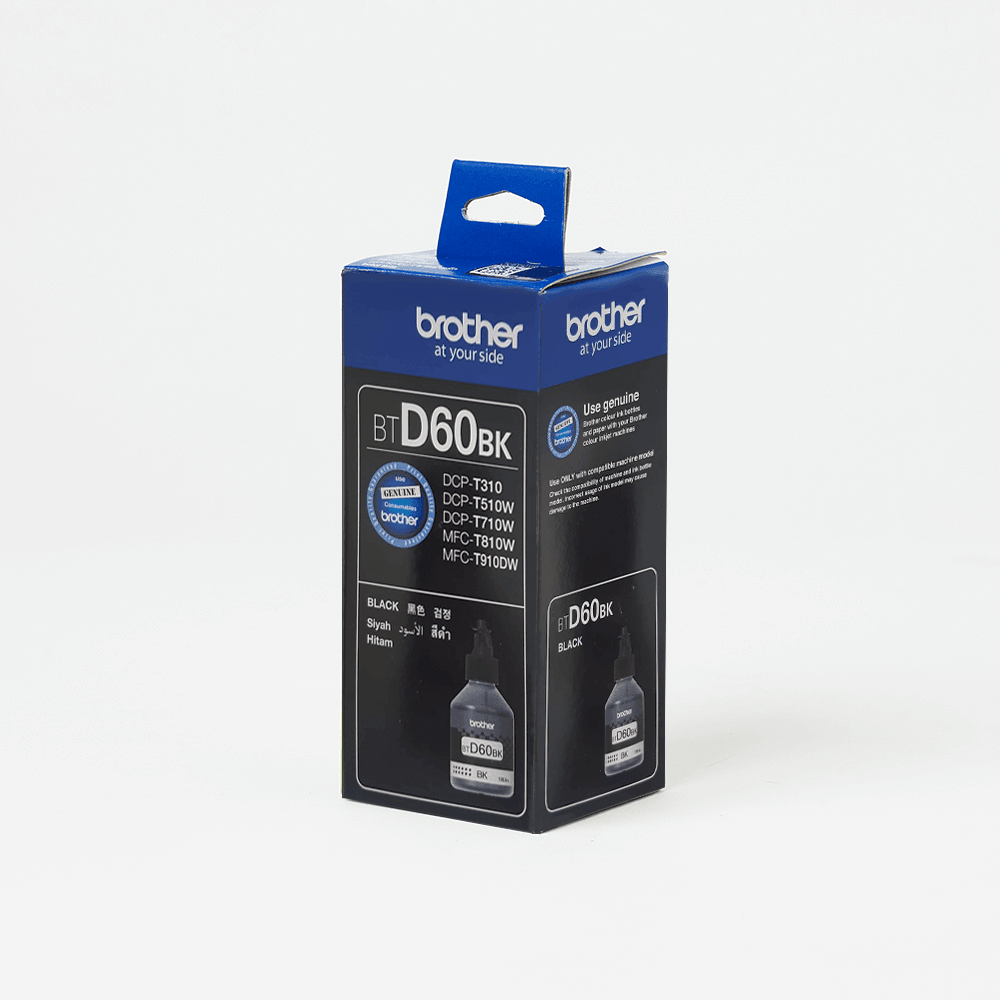 Picture of Brother BT-D60BK Refill Ink upto 7500 Pages Print Capacity for DCP-T310, DCPT510W, DCPT710W, MFCT810W, MFCT910DW, MFC-T4500DW, HL-T4000DW, DCP-T220, DCP-T420W, DCP-T720DW, DCP-T820DW, MFC-T920DW, DCP-T520W( Black )