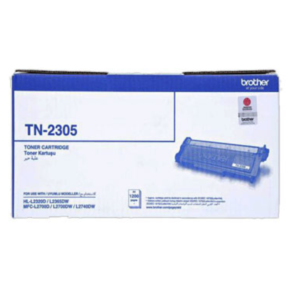 Picture of Brother TN-2305 Toner For HL-L2320D, L2365DW, DCP-L2540DW, MFC-L2700DW Up To 1200 Pages Print Capacity( Black )