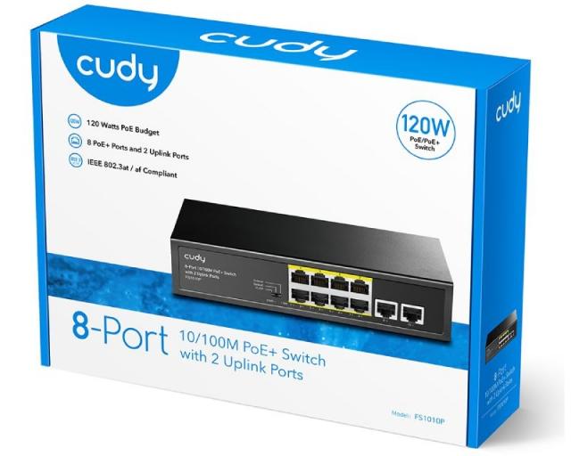 Picture of Cudy FS1010P 8-Port 10/100M PoE+ Switch( Black )