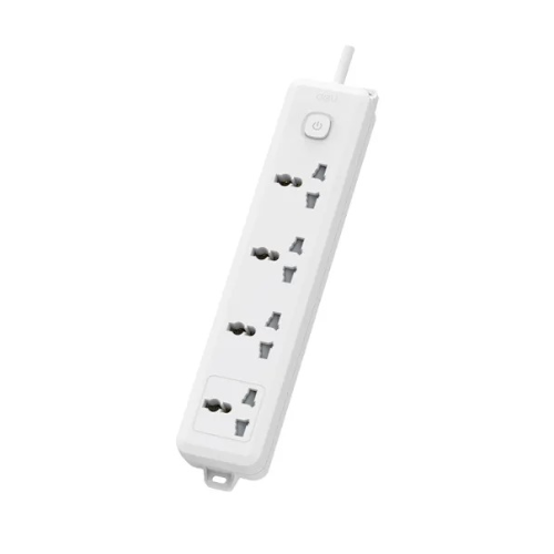 Picture of Deli CT704 5 Meter 2 Pin 4 Port Power Strip Multiplug( White )