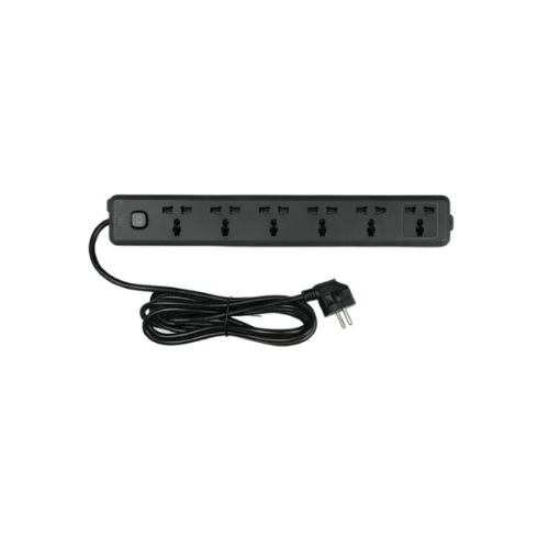 Picture of Deli T705 3 Meter 2 Pin 6 Port Power Strip Multiplug( Black )
