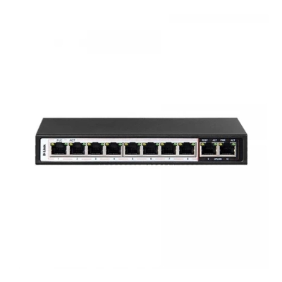 Picture of D-Link DES-F1010P-E 8 Port Ethernet + 2 Port Uplink with 96Watts 10/100 PoE Switch( Black )
