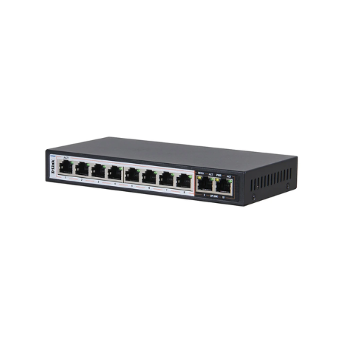 Picture of D-Link DES-F1010P-E 8 Port Ethernet + 2 Port Uplink with 96Watts 10/100 PoE Switch( Black )
