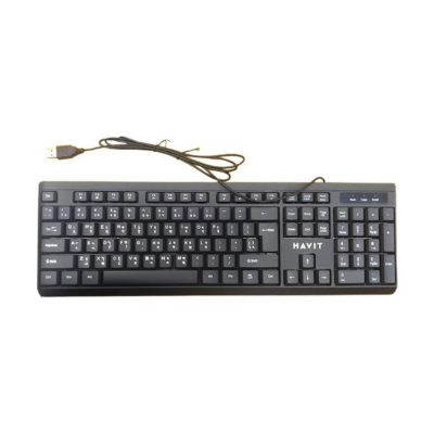 Picture of Havit KB376 Black USB Keyboard With Bangla( Black )