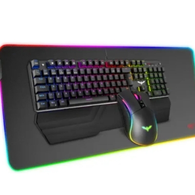 Picture of Havit KB511L RGB Wired Gaming Mechanical Keyboard, Mouse & Mouse Pad Combo( Black )