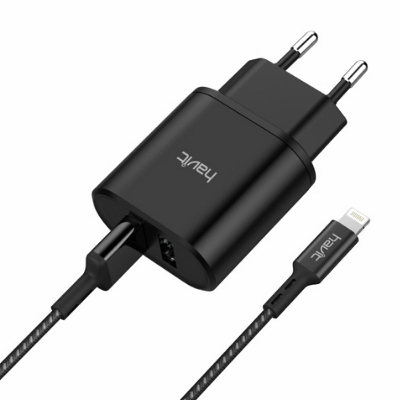 Picture of Havit ST822 2 In 1 Lightning Cable USB Charger( Black )