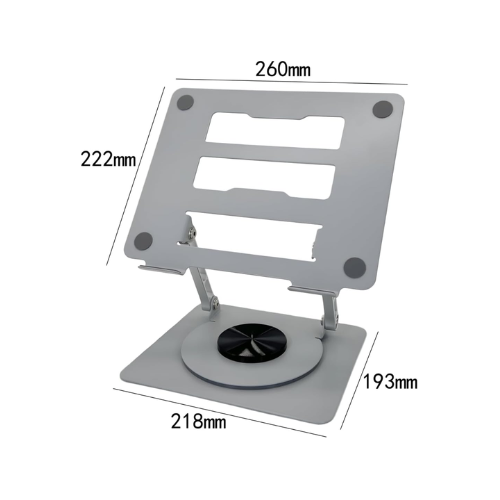 Picture of I-Crown YL-9157 Adjustable Aluminum Alloy Vertical 360° Rotatable Foldable Laptop Stand( Grey )