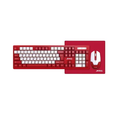 Picture of Jedel WS737 Wireless 3 in 1 Keyboard, Mouse & Mousepad Combo( Red )