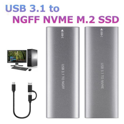 Picture of M.2 NVME & M.2 NGFF USB 3.1 2 in 1 SSD Enclosure( Silver )