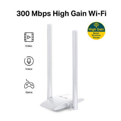 Picture of Mercusys MW300UH 300Mbps High Gain Wireless USB Adapter( White )