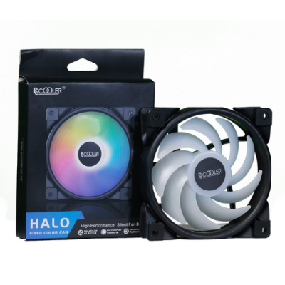 Picture of PCCooler Halo 120mm High-Performance HRGB Silent Fan for Desktop Casing Cooling( Black )