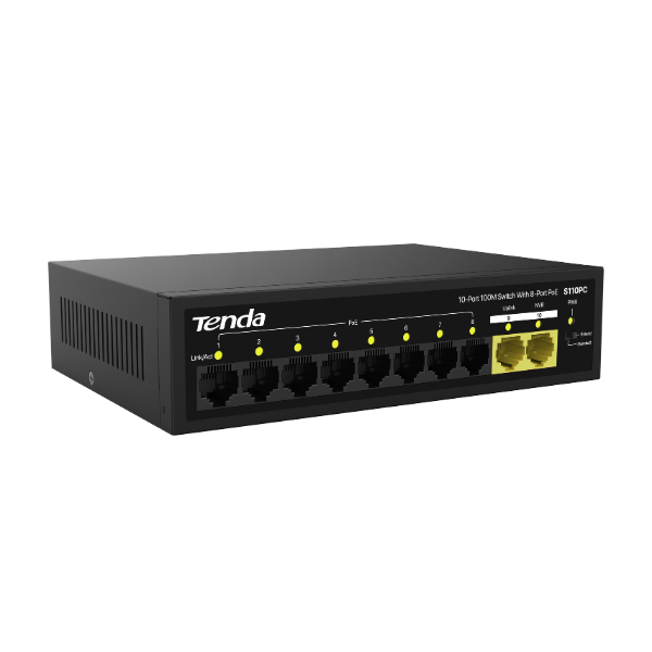 Picture of Tenda S110PC 80 Watt (8 PoE Port) Switch( Black )