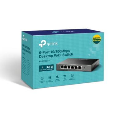 Picture of TP-Link TL-SF1006LP 41 Watt (4 PoE Port) Switch( Black )