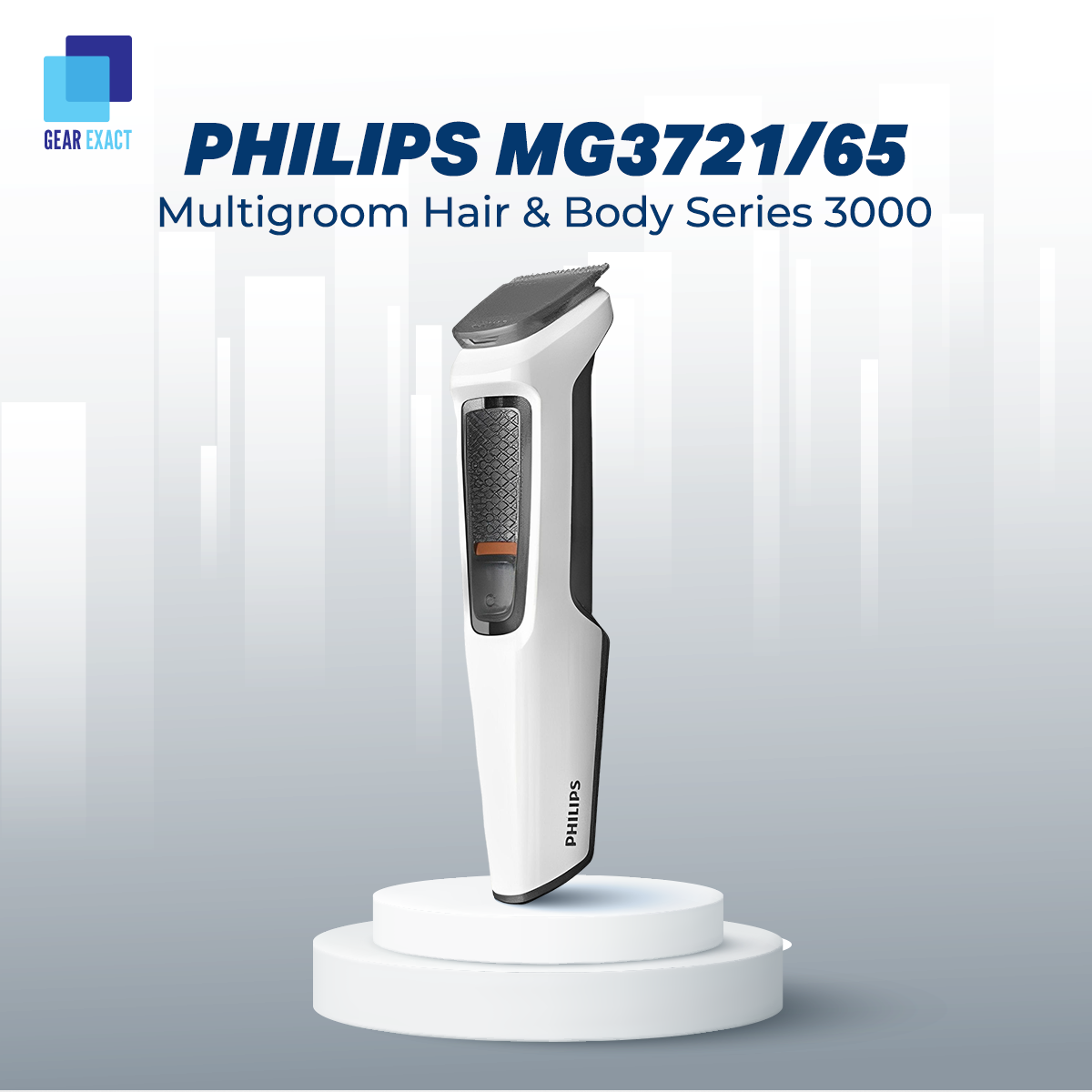 Picture of Philips (Model: MG3721/65) Multi-Groom 7-in-1 Face, Hair and Body Series 3000 for Men - 1 Year International Seller Warranty ( White )