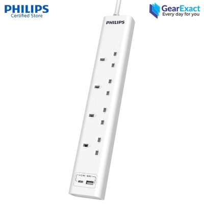 Picture of Philips CHP4141WA/69 Power Multiplier 4 Way Extension Socket with 2 USB Port ( White )