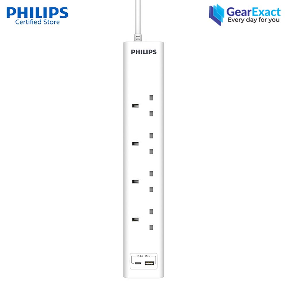 Picture of Philips CHP4141WA/69 Power Multiplier 4 Way Extension Socket with 2 USB Port ( White )