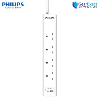 Picture of Philips CHP4141WA/69 Power Multiplier 4 Way Extension Socket with 2 USB Port ( White )