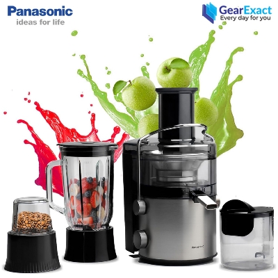 Picture of Panasonic MJ-DJ31 3-in-1 Juicer Extractor, Blender, and Grinder with Durable Metal Spinner ( Black )