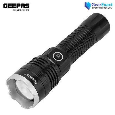 Picture of Geepas GFL51000 Rechargeable Zoomable LED Flashlight and Torch Light ( Black )