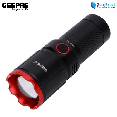 Picture of Geepas GFL51067 Rechargeable Zoomable LED Flashlight and Torch Light with Power Bank ( Black )