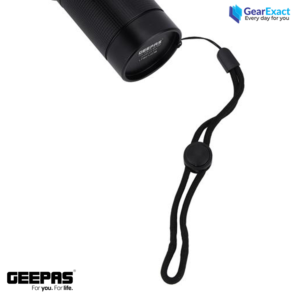 Picture of Geepas GFL51067 Rechargeable Zoomable LED Flashlight and Torch Light with Power Bank ( Black )