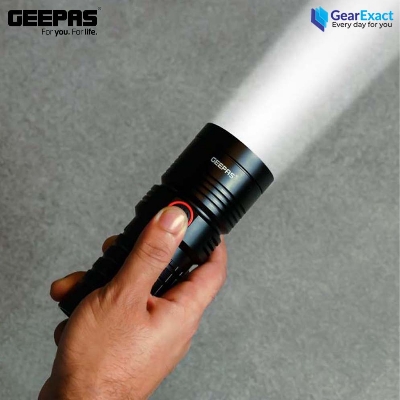 Picture of Geepas GFL51044 Rechargeable LED Flashlight and Torch Light with Power Bank ( Black )