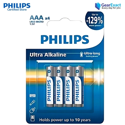 Picture of Philips LR03E4B/70 AAA Ultra Alkaline Battery Bundle of 4 Pieces